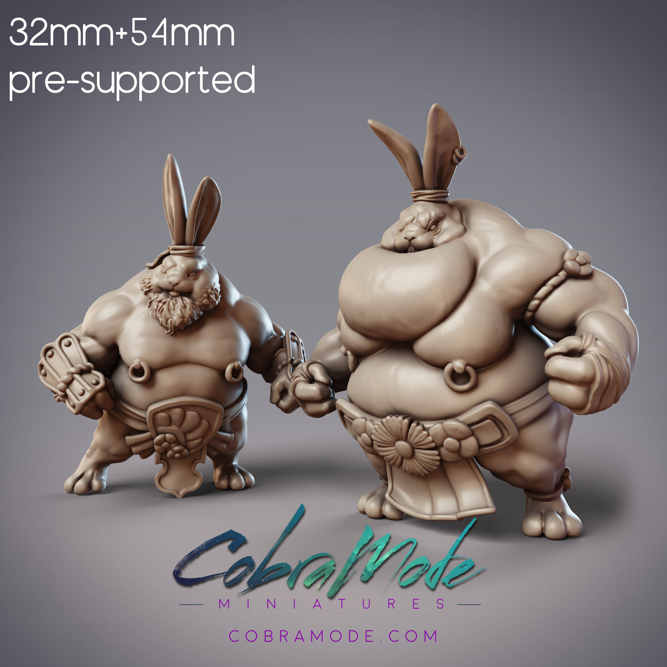 Rabbitfolk Sumos - Iron Heart & Iron Wall, Guanghan Wrestlers (Pre-supported)